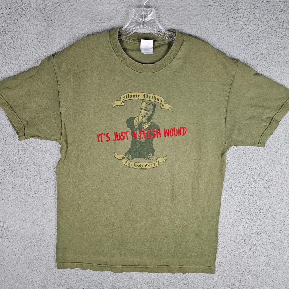 AAA T-Shirt Men Large Monty Python Flesh Wound Holy Grail Black Knight Tee Y2K